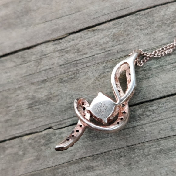 Vintage sterling Niassa ruby and black spinel necklace - Picture 10 of 13